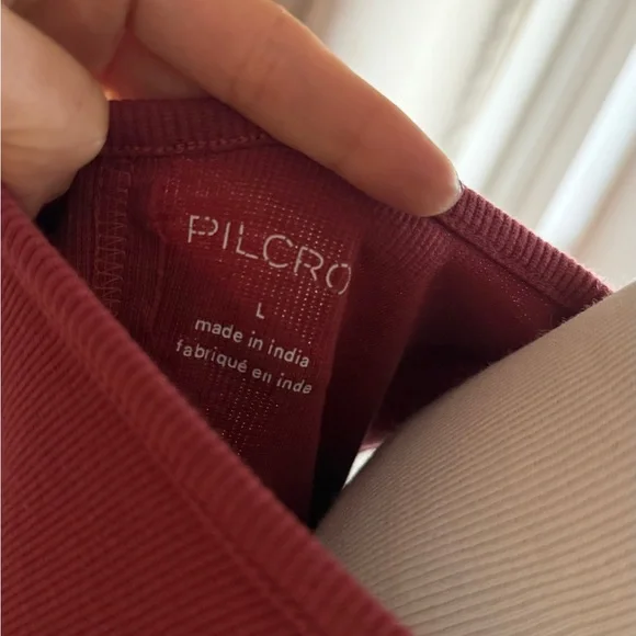 Anthropologie Pilcro Ruched Tank Top - color red brick size L EUC - Picture 3 of 4